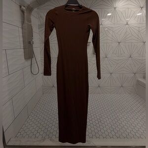 SKIMS Brown Long Sleeve Dress